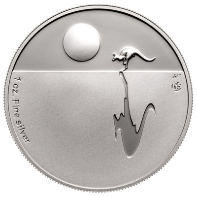 Fine Silver Coin (Australian) - Kangaroo at Sunset Reverse