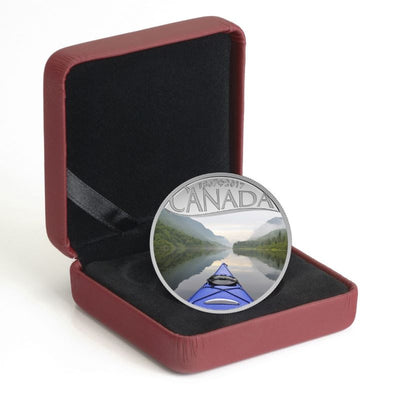 Fine Silver Coin with Colour - Celebrating Canada's 150th: Kayaking on the River Packaging