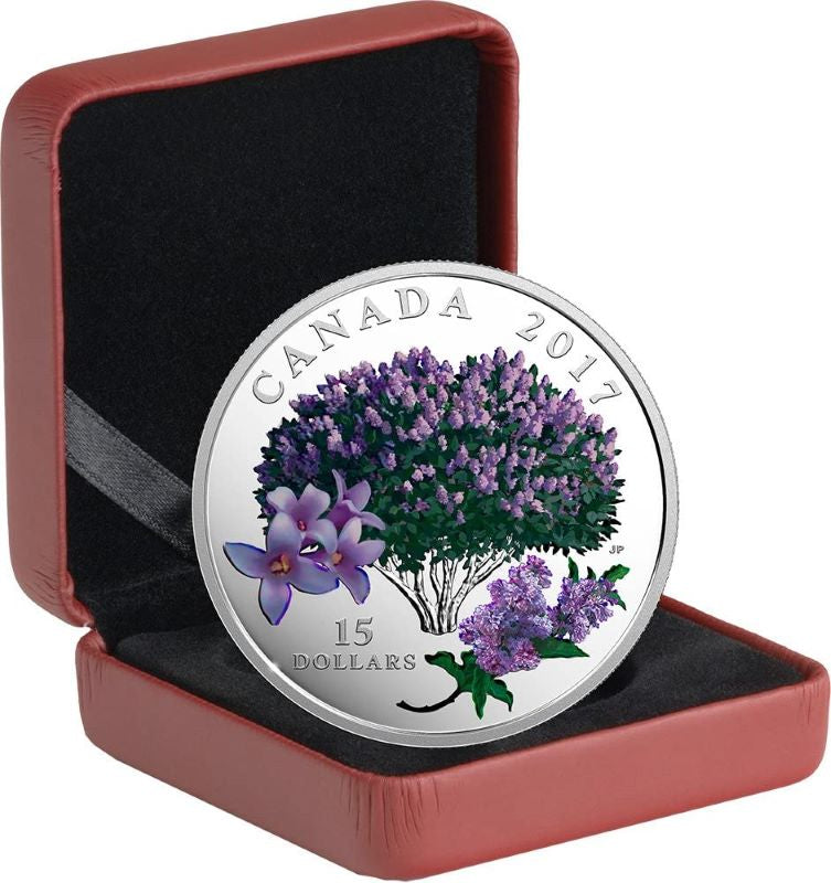 Fine Silver Coin with Colour - Celebration of Spring: Lilac Blossoms Packaging