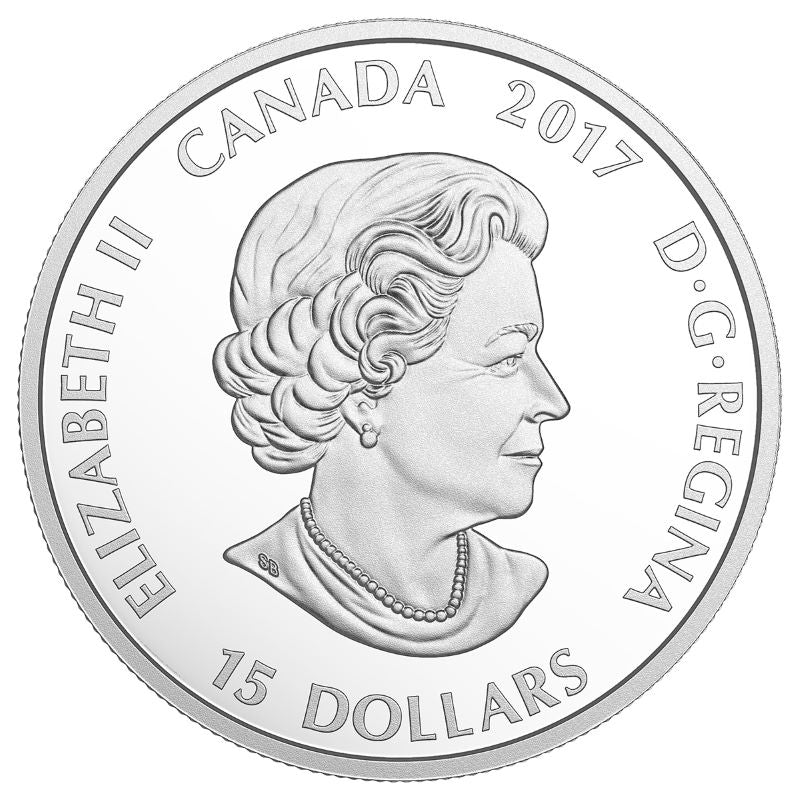 Fine Silver Glow In The Dark Coin with Colour - Great Canadian Outdoors: Nature Walk at Sunrise Obverse