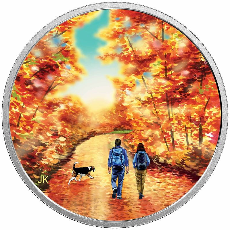 Fine Silver Glow In The Dark Coin with Colour - Great Canadian Outdoors: Nature Walk at Sunrise Reverse