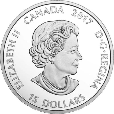 Fine Silver Glow In The Dark Coin with Colour - Great Canadian Outdoors: Around the Campfire Obverse