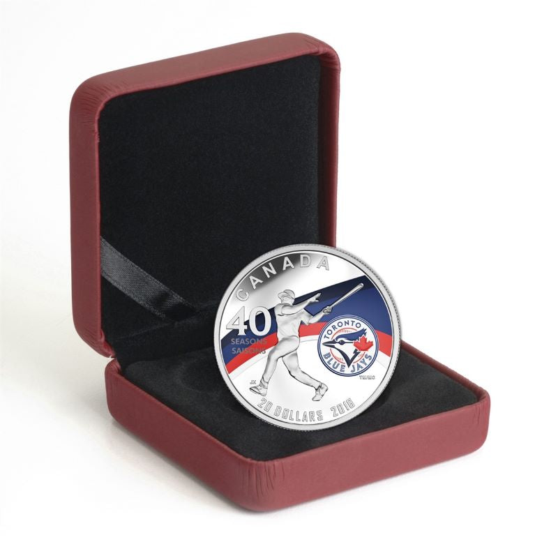 Fine Silver Coin with Colour - Celebrating the 40th Season of the Toronto Blue Jays Packaging