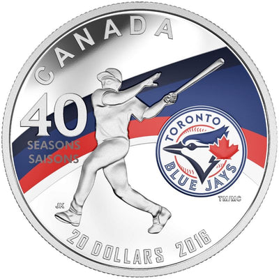 Fine Silver Coin with Colour - Celebrating the 40th Season of the Toronto Blue Jays Reverse
