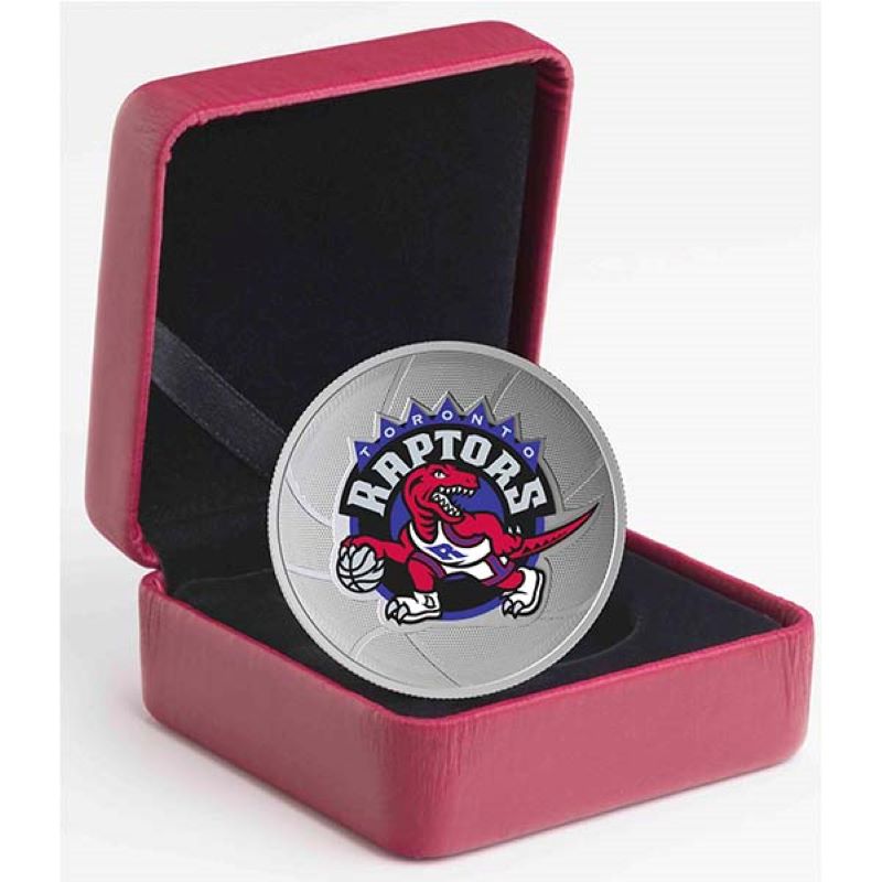 Fine Silver Coin with Colour - Toronto Raptors 25th Season Packaging