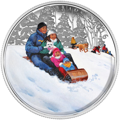 Fine Silver Coin with Colour - Winter Fun Reverse