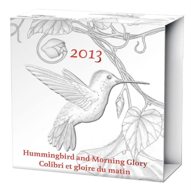 Fine Silver Coin with Swarovski Crystal - Hummingbird with Morning Glory Packaging