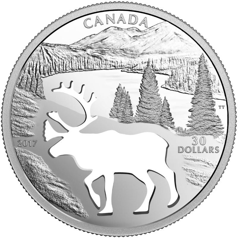 Fine Silver Coin – Endangered Animal Cutout: Woodland Caribou Reverse