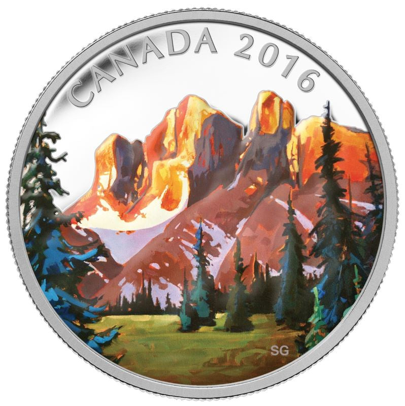 Fine Silver Coin with Colour - Canadian Landscapes Series: The Rockies Reverse
