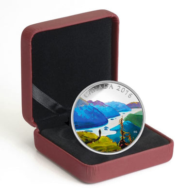 Fine Silver Coin with Colour - Canadian Landscapes Series: Reaching the Top Packaging