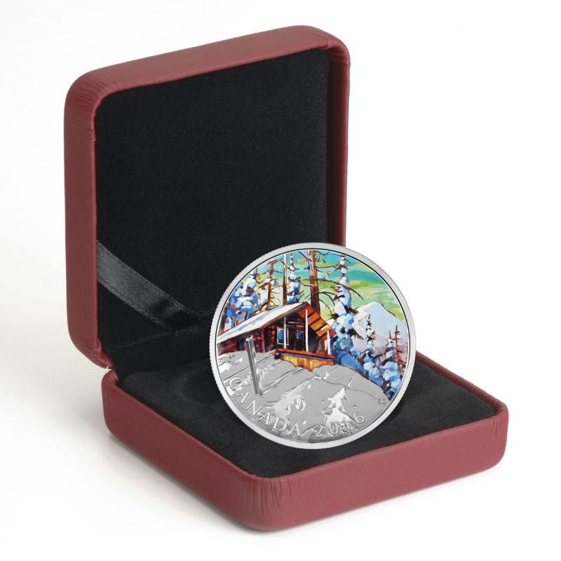 Fine Silver Coin with Colour - Canadian Landscapes Series: Ski Chalet Packaging