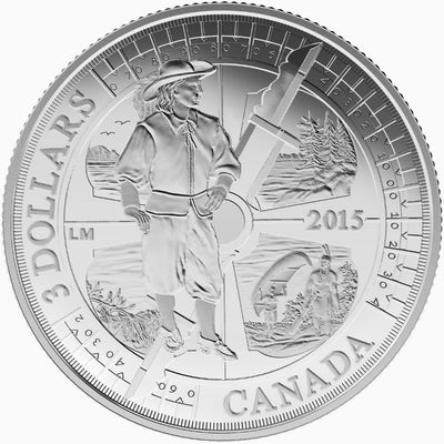 Fine Silver Coin - 400th Anniversary of Samuel de Champlain in Huronia Reverse