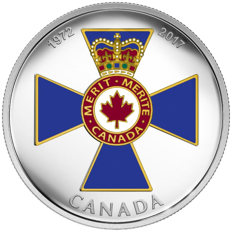 Fine Silver Coin with Colour - Canadian Honours: 45th Anniversary of the Order of Military Merit Reverse