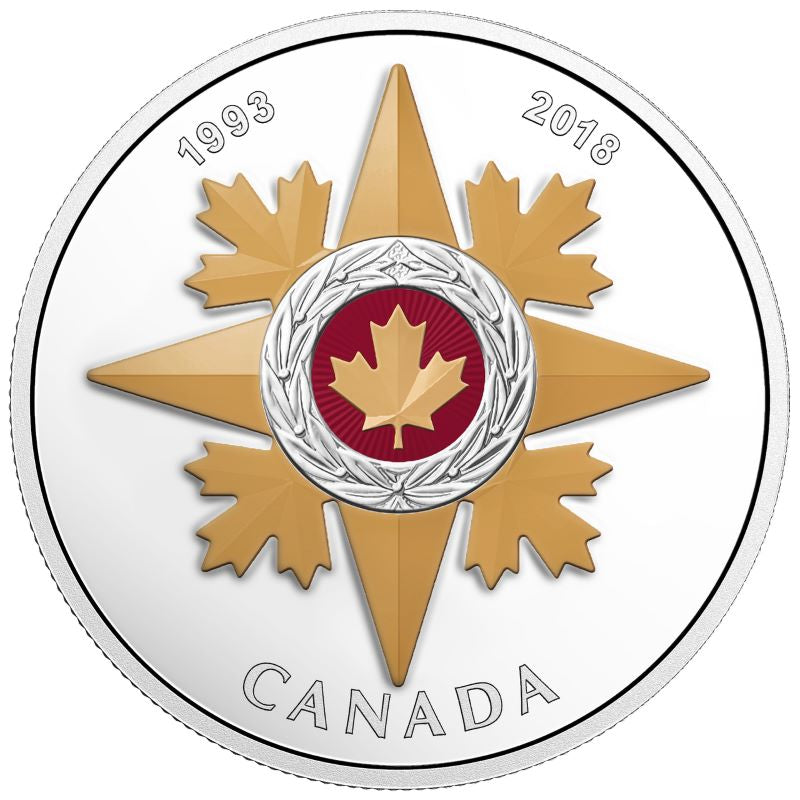 Fine Silver Coin with Colour - Canadian Honours: 25th Anniversary of the Star of Military Valour Reverse