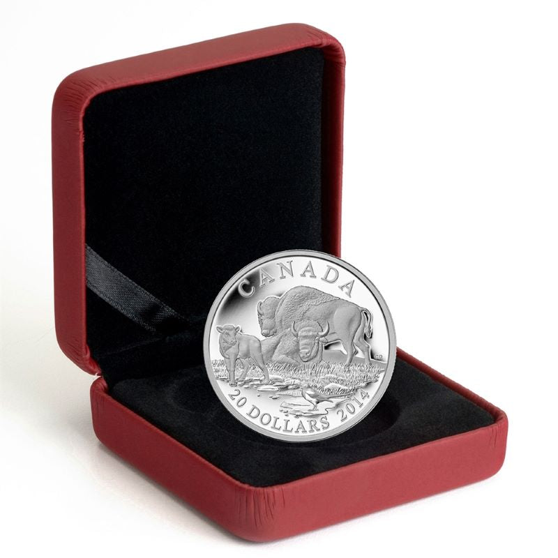 Fine Silver Coin - The Bison: A Family at Rest Packaging