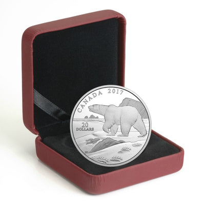 Fine Silver Coin - Paw Prints On The Edge: Polar Bear Packaging