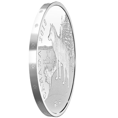 Fine Silver Coin - Paw Prints On The Edge: Wolf Edge Detail