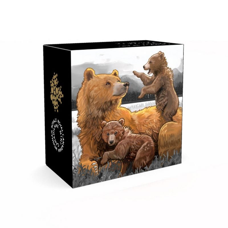 Fine Silver Coin - Grizzly Bear: Family Packaging