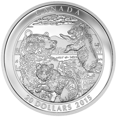 Fine Silver Coin - Grizzly Bear: Family Reverse