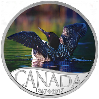 Fine Silver 13 Coin Set with Colour - Celebrating Canada's 150th: Common Loon Reverse