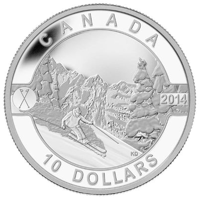 Fine Silver Hologram 10 Coin Set - O Canada: Skiing Canada's Slopes Reverse