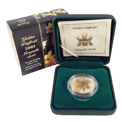 Sterling Silver Coin with Gold Plating - Golden Daffodil Packaging