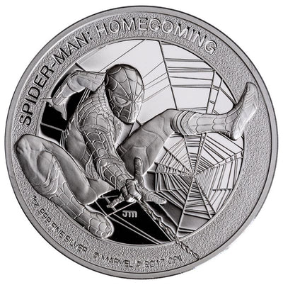 Fine Silver Coin - Spiderman Homecoming Reverse
