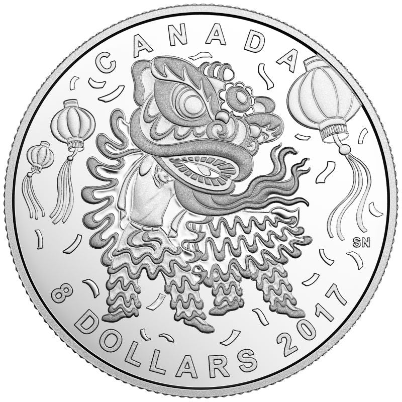 Fine Silver Coin - Lion Dance Reverse