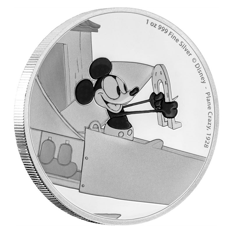 Fine Silver Coin with Colour - Mickey Through the Ages: Plane Crazy Reverse