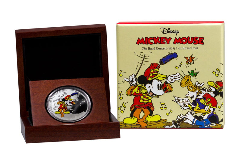 Fine Silver Coin with Colour - Mickey Through the Ages: The Band Concert Packaging