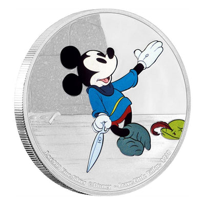 Fine Silver Coin with Colour - Mickey Through the Ages: Brave Little Tailor Reverse