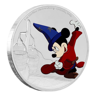 Fine Silver Coin with Colour - Mickey Through the Ages: Fantasia Reverse