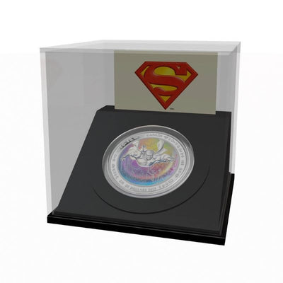 Fine Silver Hologram Coin - 75th Anniversary of Superman: Metropolis Packaging