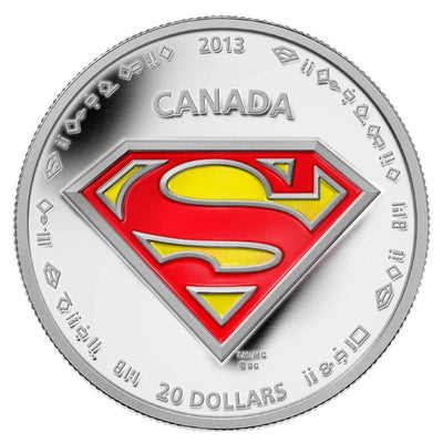 Fine Silver Coin with Colour - 75th Anniversary of Superman: S Shield Reverse
