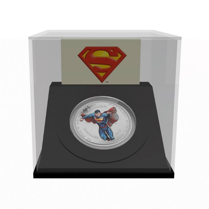 Fine Silver Coloured Coin - 75th Anniversary of Superman: Modern Day Packaging