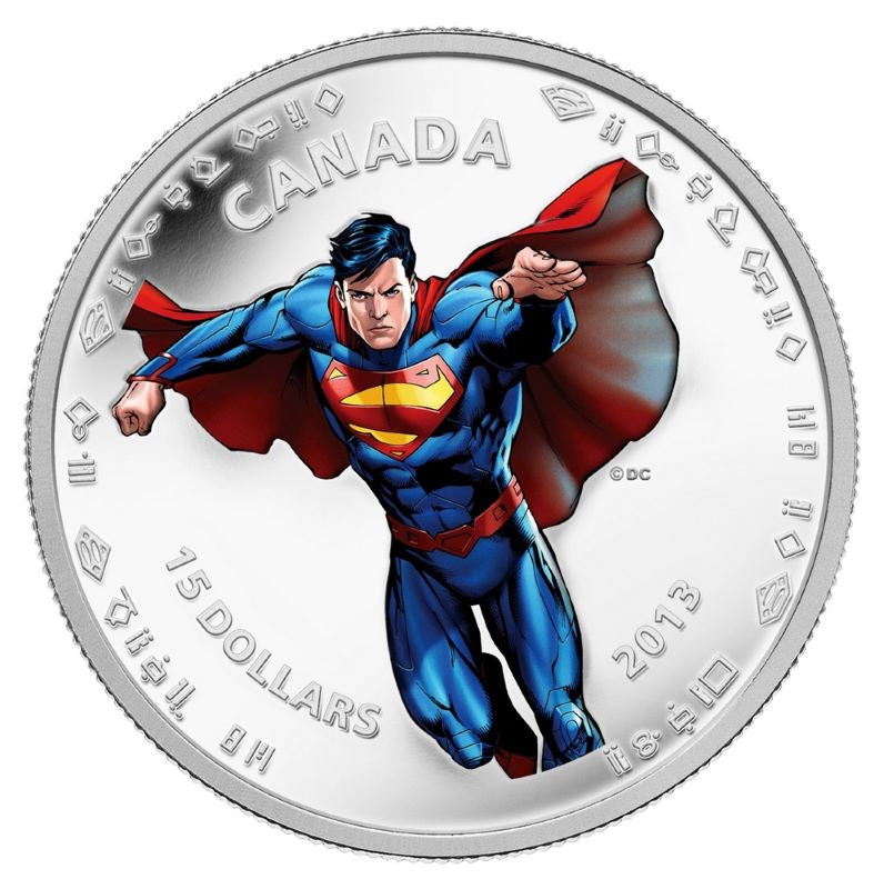 Fine Silver Coloured Coin - 75th Anniversary of Superman: Modern Day Reverse