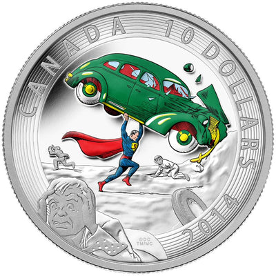 Fine Silver Coin with Colour - Iconic Superman Comic Book Covers: Action Comics #1 1938 Reverse