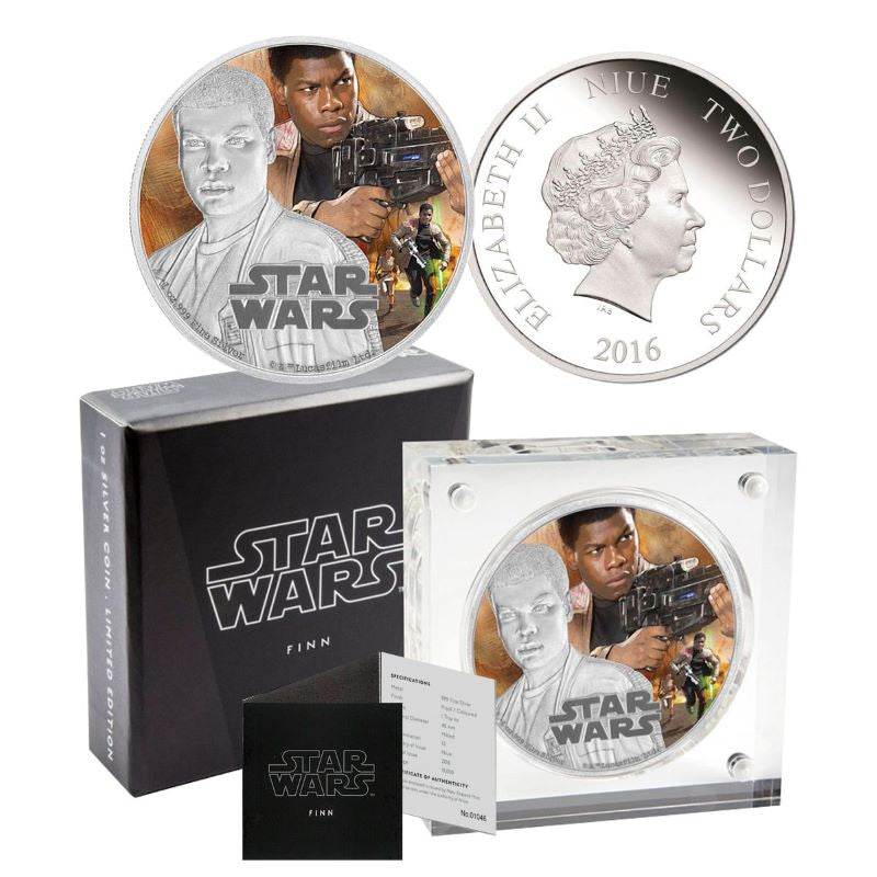 Fine Silver Coin with Colour - Star Wars: The Force Awakens - Finn