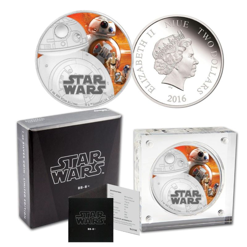 Fine Silver Coin with Colour – Star Wars: The Force Awakens - BB-8