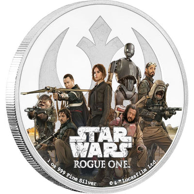 Fine Silver Coin with Colour - Star Wars: Rogue One - Rebel Alliance Reverse