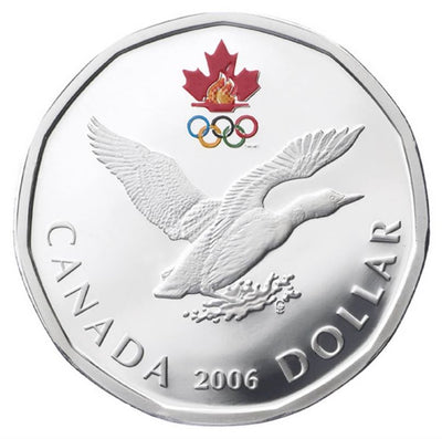 Sterling Silver Coin with Colour - Lucky Loonie Reverse