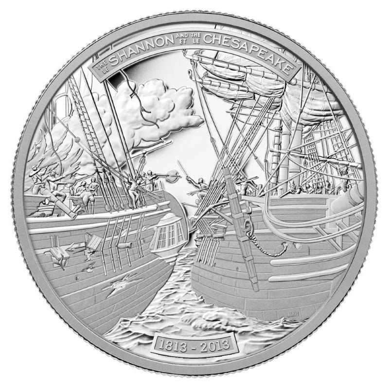 Fine Silver Coin - The Shannon and the Chesapeake Reverse