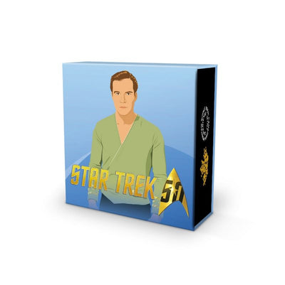 Fine Silver Coin with Colour - Star Trek Crew: Captain Kirk Packaging