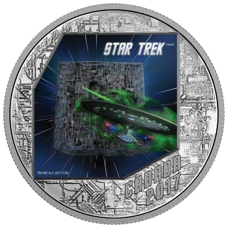 Fine Silver Coin with Colour - Star Trek: The Borg Reverse