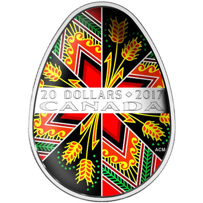 Fine Silver Coin with Colour - Traditional Pysanka Reverse
