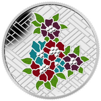 Fine Silver Coin with Colour - Stained Glass: Craigdarroch Castle Reverse