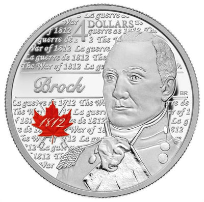 Fine Silver Coin with Colour - Heroes of 1812: Sir Isaac Brock Reverse
