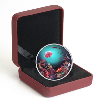Fine Silver Glow In the Dark Coin - Illuminated Underwater Reef Packaging