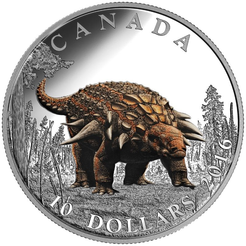 Fine Silver 3 Coin Set with Colour - Day of the Dinosaurs: The Armoured Tank Reverse