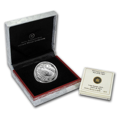 Sterling Silver Coin - Lunar Lotus: Year of the Tiger Packaging